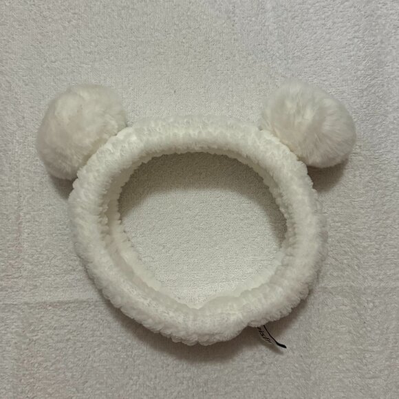 Innisfree Teddy Bear Pom Pom Headband, White - Picture 1 of 2
